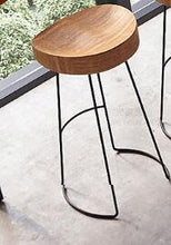 Load image into Gallery viewer, Modern Minimalist Bar Stool Solid Wood European Home Bar Creative Coffee Casual Dining Stool Nordic Wrought Iron High Chair