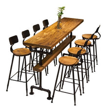 Load image into Gallery viewer, Industrial style retro bar table coffee shop solid wood wall high bar tables