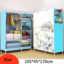 Load image into Gallery viewer, Fashion Modern Folding Cloth Wardrobe Home Bedroom Clothes Toys Sundries Storage Cabinet 3D Assembly Cartoon Closet Furniture