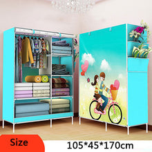 Load image into Gallery viewer, Fashion Modern Folding Cloth Wardrobe Home Bedroom Clothes Toys Sundries Storage Cabinet 3D Assembly Cartoon Closet Furniture