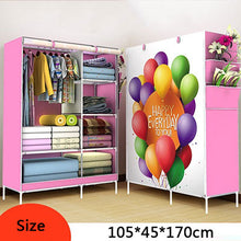 Load image into Gallery viewer, Fashion Modern Folding Cloth Wardrobe Home Bedroom Clothes Toys Sundries Storage Cabinet 3D Assembly Cartoon Closet Furniture