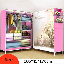 Load image into Gallery viewer, Fashion Modern Folding Cloth Wardrobe Home Bedroom Clothes Toys Sundries Storage Cabinet 3D Assembly Cartoon Closet Furniture