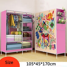 Load image into Gallery viewer, Fashion Modern Folding Cloth Wardrobe Home Bedroom Clothes Toys Sundries Storage Cabinet 3D Assembly Cartoon Closet Furniture
