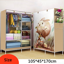 Load image into Gallery viewer, Fashion Modern Folding Cloth Wardrobe Home Bedroom Clothes Toys Sundries Storage Cabinet 3D Assembly Cartoon Closet Furniture